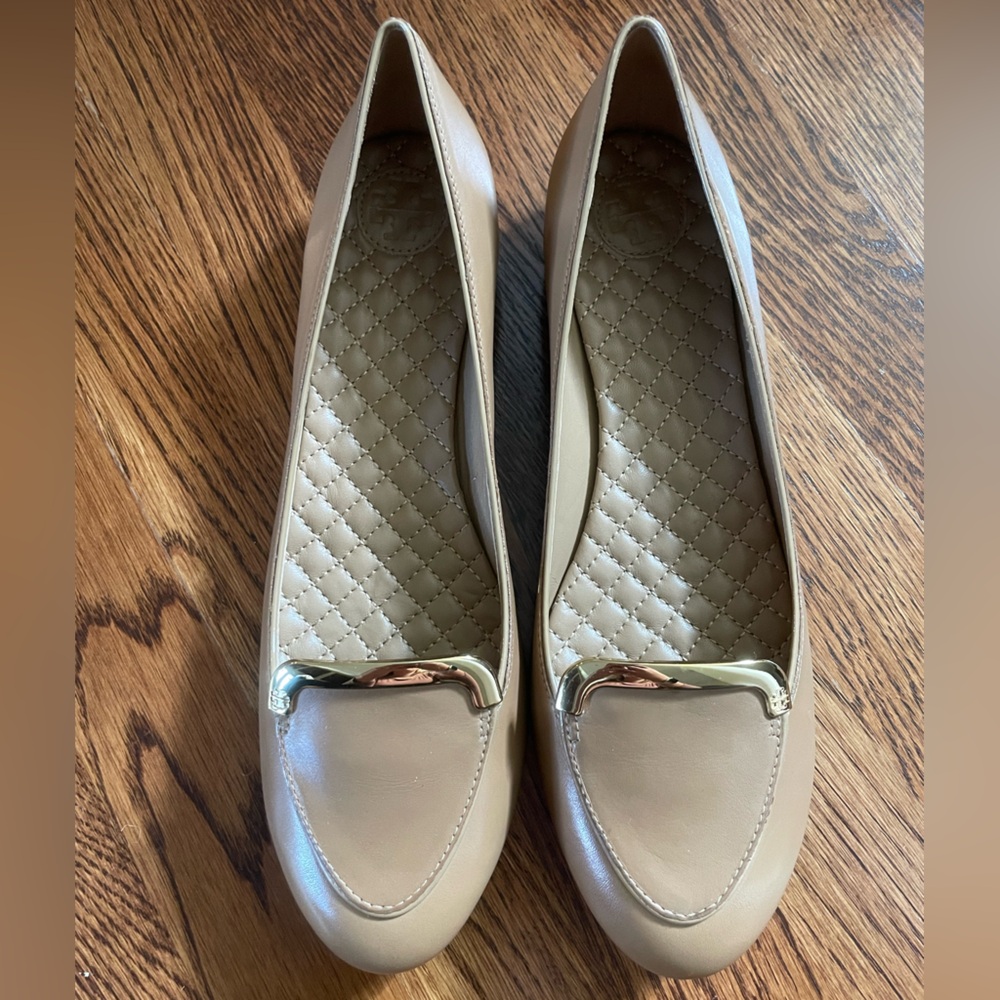NEW Tory Burch Jess Tan Leather Loafers Womens Size 10.5